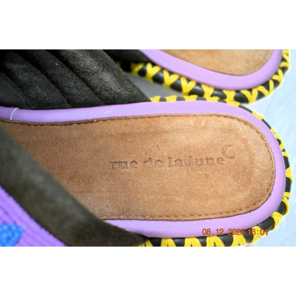 Rue De La Lune X Freedom Beaded Platforms Olive Suede Multicolor - Women's 39/8